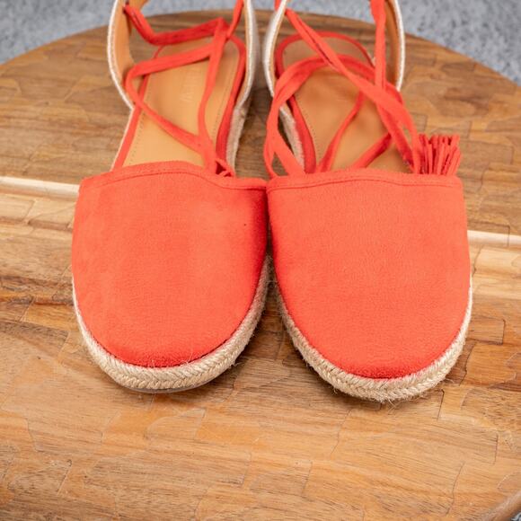 J Crew Espadrilles Size 8 Orange Boho Colorful - Picture 2 of 6